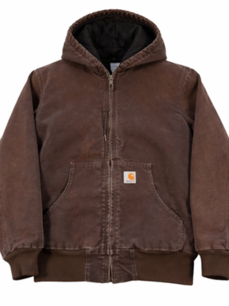 Carhartt Wj130 Dkb Women’s Dark Brown Jacket Medium (8/10) Washed Duck Workwear
